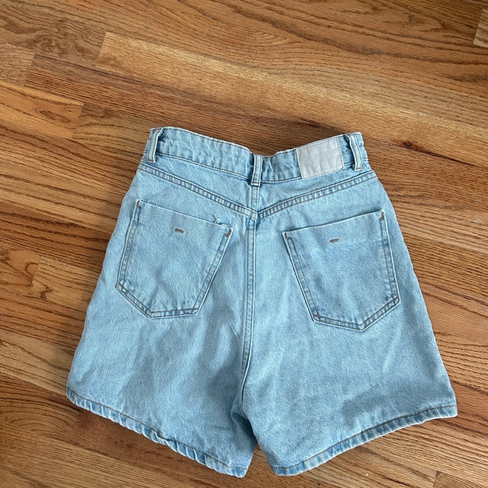 light washed jean shorts